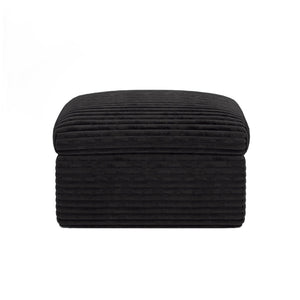 HomeRoots 30" Gray Corduroy Footstool - Stylish, Versatile Ottoman for Modern Spaces, Extra Seating & Comfort 714409