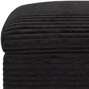 HomeRoots 30" Gray Corduroy Footstool - Stylish, Versatile Ottoman for Modern Spaces, Extra Seating & Comfort 714409