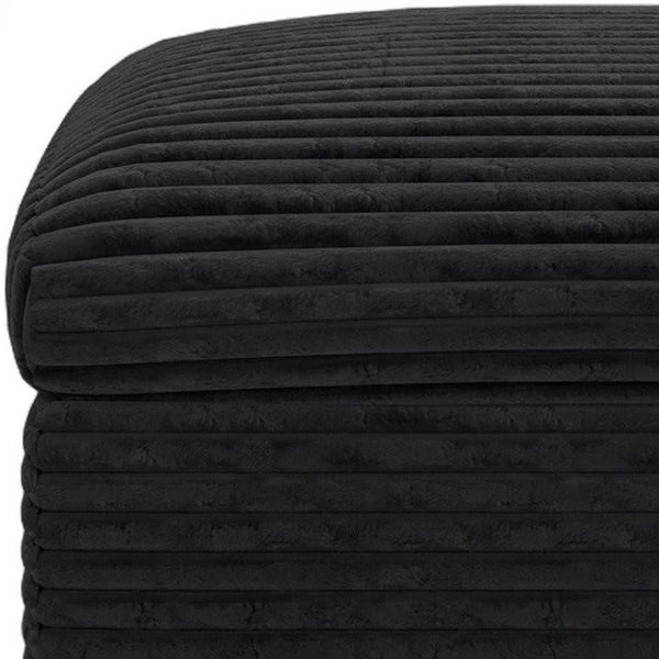 HomeRoots 30" Gray Corduroy Footstool - Stylish, Versatile Ottoman for Modern Spaces, Extra Seating & Comfort 714409