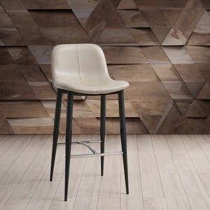 HomeRoots Gray Faux Leather Swivel Bar Chair with Adjustable Height, Modern Stainless Steel Base & Comfort Design 714411
