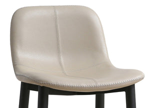 HomeRoots Gray Faux Leather Swivel Bar Chair with Adjustable Height, Modern Stainless Steel Base & Comfort Design 714411