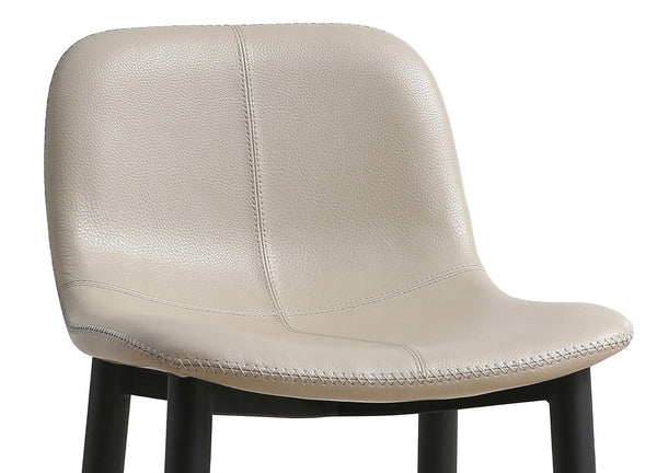 HomeRoots Gray Faux Leather Swivel Bar Chair with Adjustable Height, Modern Stainless Steel Base & Comfort Design 714411