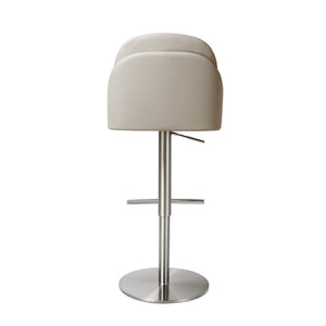 HomeRoots Set of Two Stylish 26" Brown Faux Leather & Rose Gold Steel Low Back Bar Chairs for Modern Spaces 714413