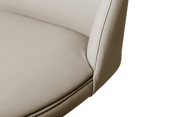 HomeRoots Set of Two Stylish 26" Brown Faux Leather & Rose Gold Steel Low Back Bar Chairs for Modern Spaces 714413