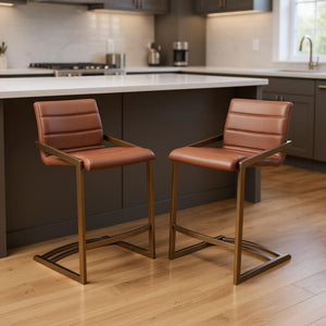 HomeRoots 26" Stylish Gray Boucle Low Back Bar Chair with Dark Gray Steel Legs for Modern Dining Spaces 714414