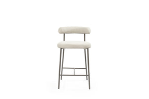 HomeRoots 26" Gray and Dark Gray Faux Leather Swivel Bar Chair - Modern Steel Design for Kitchen or Lounge 714415