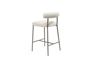 HomeRoots 26" Gray and Dark Gray Faux Leather Swivel Bar Chair - Modern Steel Design for Kitchen or Lounge 714415