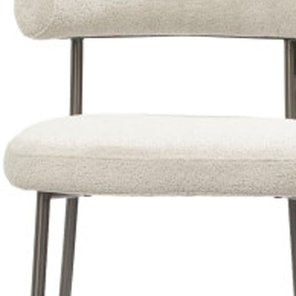 HomeRoots 26" Gray and Dark Gray Faux Leather Swivel Bar Chair - Modern Steel Design for Kitchen or Lounge 714415