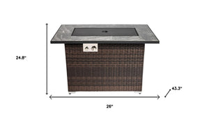 HomeRoots 50000 BTU Black Steel Propane Square Fire Pit Table – Cozy Outdoor Heating with Cover & Safety Screen 714417