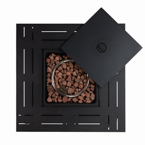 HomeRoots 50000 BTU Square Black Rattan Propane Fire Pit Table – Stylish, Safe, and Low-Maintenance Outdoor Warmth 714418