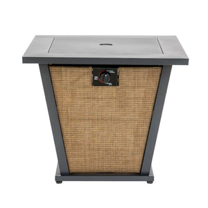 HomeRoots 50000 BTU Square Propane Fire Pit Table – Stylish Brown Steel Design with Cover for Outdoor Comfort 714422