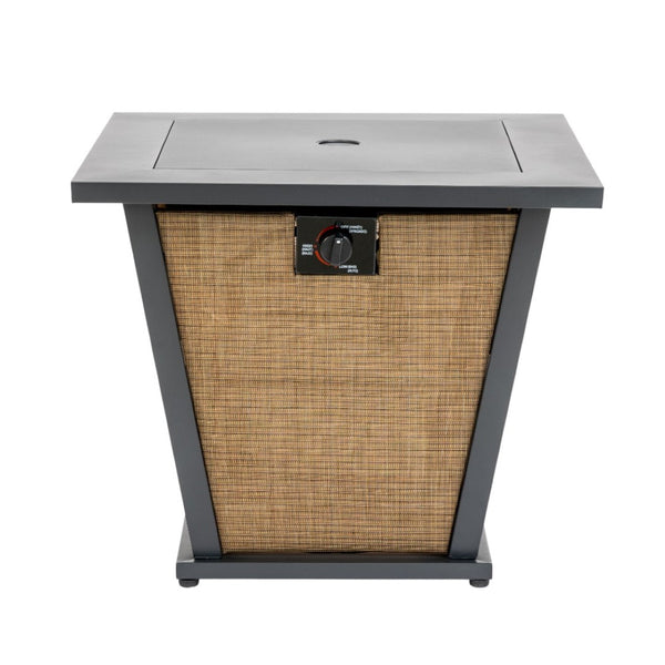 HomeRoots 50000 BTU Square Propane Fire Pit Table – Stylish Brown Steel Design with Cover for Outdoor Comfort 714422