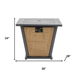 HomeRoots 50000 BTU Square Propane Fire Pit Table – Stylish Brown Steel Design with Cover for Outdoor Comfort 714422