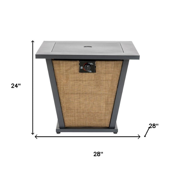 HomeRoots 50000 BTU Square Propane Fire Pit Table – Stylish Brown Steel Design with Cover for Outdoor Comfort 714422