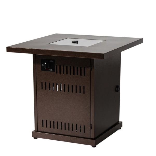 HomeRoots 50000 BTU Rectangular Gray Iron Propane Fire Pit Table with Cover for Cozy Outdoor Gatherings 714423