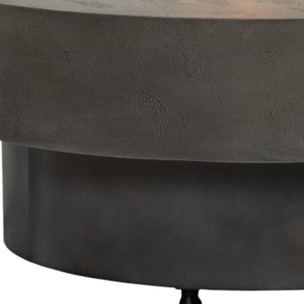 HomeRoots 50000 BTU Black Steel Propane Column Fire Pit Table – Durable, Stylish, Perfect for Outdoor Relaxation! 714425