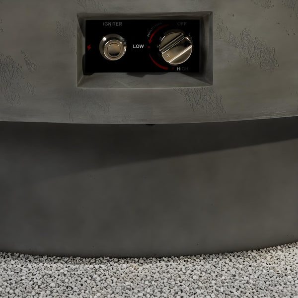 HomeRoots 50000 BTU Black Steel Propane Column Fire Pit Table – Durable, Stylish, Perfect for Outdoor Relaxation! 714425