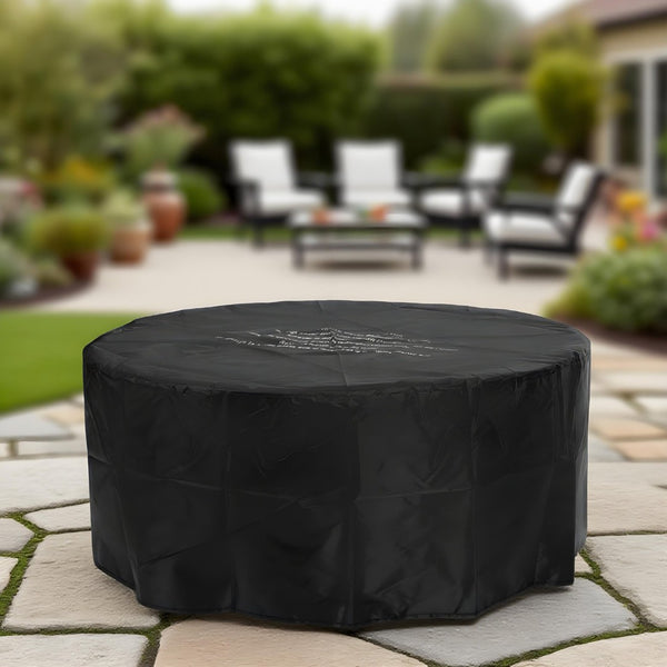 HomeRoots 50000 BTU Black Steel Propane Column Fire Pit Table – Durable, Stylish, Perfect for Outdoor Relaxation! 714425