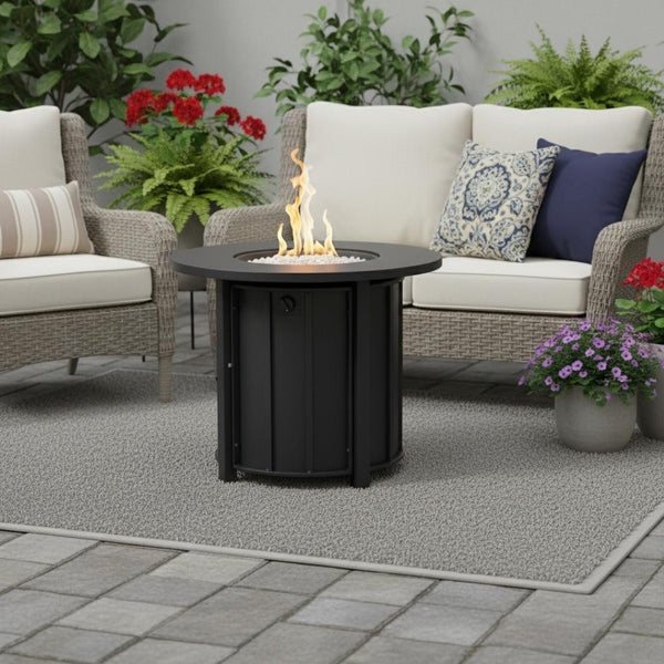 HomeRoots 50000 BTU Brown Rattan Rectangular Propane Fire Pit Table - Cozy Outdoor Centerpiece with Cover 714427