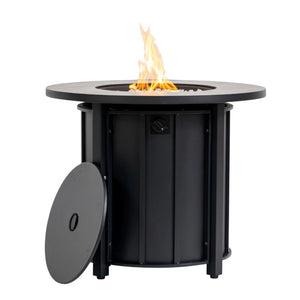 HomeRoots 50000 BTU Brown Rattan Rectangular Propane Fire Pit Table - Cozy Outdoor Centerpiece with Cover 714427