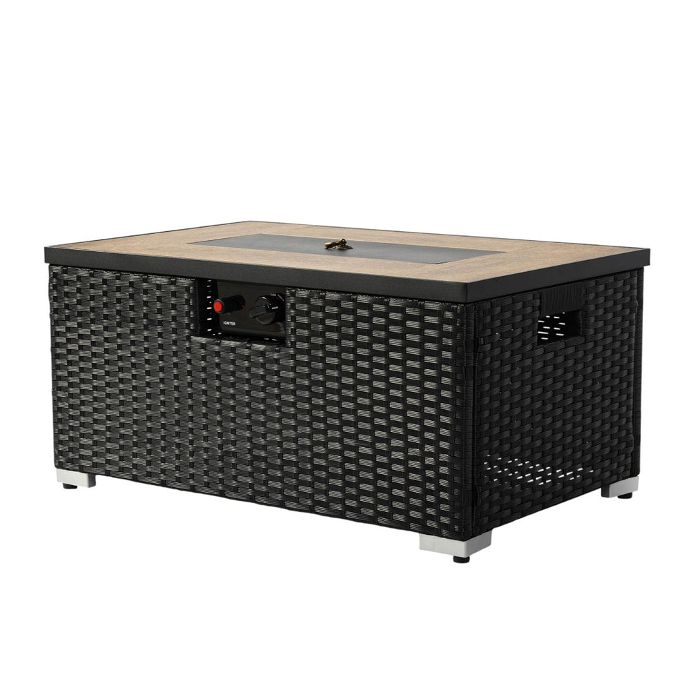 HomeRoots 50000 BTU 37" Gray Steel Propane Round Fire Pit Table - Versatile Outdoor Heat & Ambiance Solution 714429