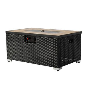 HomeRoots 50000 BTU 37" Gray Steel Propane Round Fire Pit Table - Versatile Outdoor Heat & Ambiance Solution 714429