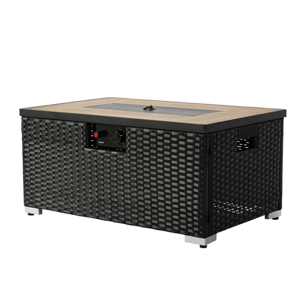 HomeRoots 50000 BTU 37" Gray Steel Propane Round Fire Pit Table - Versatile Outdoor Heat & Ambiance Solution 714429