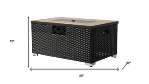 HomeRoots 50000 BTU 37" Gray Steel Propane Round Fire Pit Table - Versatile Outdoor Heat & Ambiance Solution 714429