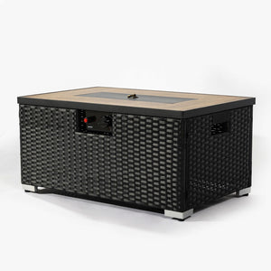 HomeRoots 50000 BTU 37" Gray Steel Propane Round Fire Pit Table - Versatile Outdoor Heat & Ambiance Solution 714429