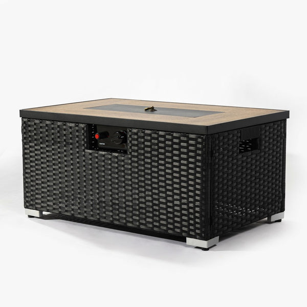 HomeRoots 50000 BTU 37" Gray Steel Propane Round Fire Pit Table - Versatile Outdoor Heat & Ambiance Solution 714429