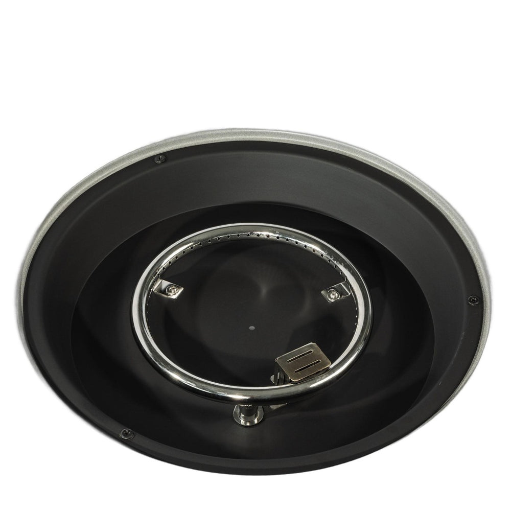 HomeRoots 50000 BTU Round Propane Fire Pit – Durable Black Steel Design for Cozy Outdoor Gatherings & Ambiance 714430