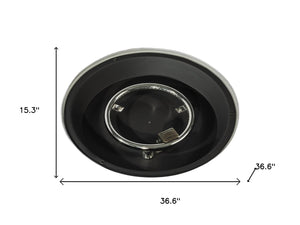 HomeRoots 50000 BTU Round Propane Fire Pit – Durable Black Steel Design for Cozy Outdoor Gatherings & Ambiance 714430