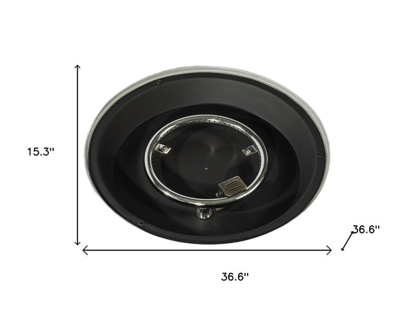 HomeRoots 50000 BTU Round Propane Fire Pit – Durable Black Steel Design for Cozy Outdoor Gatherings & Ambiance 714430