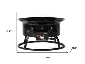 HomeRoots 50000 BTU Gray Steel Round Fire Pit Table – Dual-Purpose Design for Outdoor Gatherings & Warmth 714431
