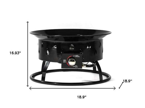 HomeRoots 50000 BTU Gray Steel Round Fire Pit Table – Dual-Purpose Design for Outdoor Gatherings & Warmth 714431