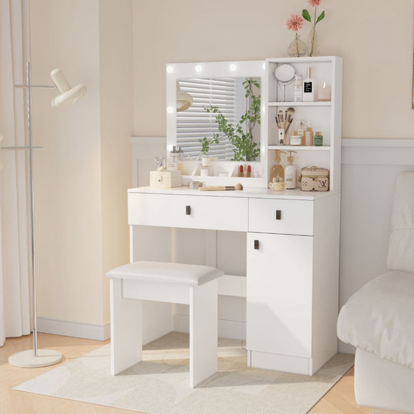 HomeRoots 32" White Wood Two Drawer Dresser - Compact Storage Solution for Modern and Coastal Bedrooms 714436
