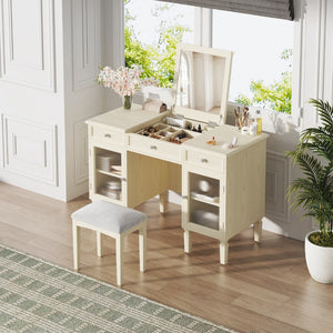HomeRoots 35" Elegant White Wood Lighted Two-Drawer Dresser with Spacious Storage and Modern Design for Any Room 714439