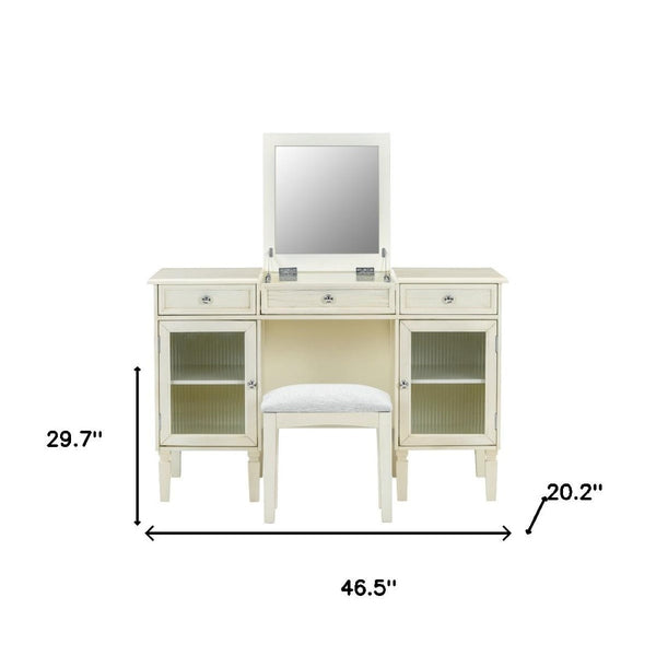 HomeRoots 35" Elegant White Wood Lighted Two-Drawer Dresser with Spacious Storage and Modern Design for Any Room 714439