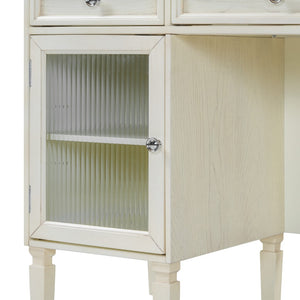 HomeRoots 35" Elegant White Wood Lighted Two-Drawer Dresser with Spacious Storage and Modern Design for Any Room 714439