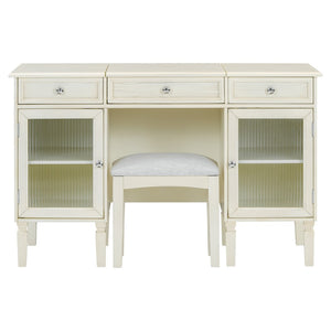 HomeRoots 35" Elegant White Wood Lighted Two-Drawer Dresser with Spacious Storage and Modern Design for Any Room 714439
