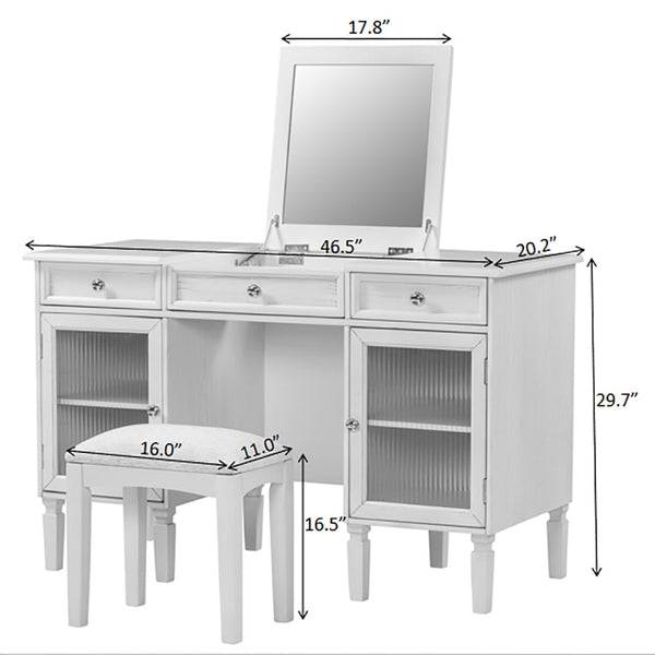 HomeRoots 35" Elegant White Wood Lighted Two-Drawer Dresser with Spacious Storage and Modern Design for Any Room 714439