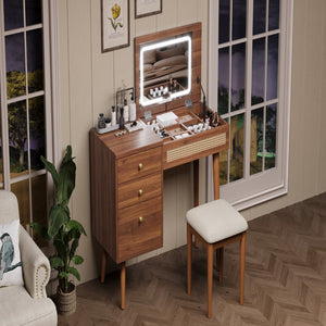 HomeRoots 28" Stylish Black Vanity Table with Two Drawers for Organized Beauty Essentials in Compact Spaces 714441