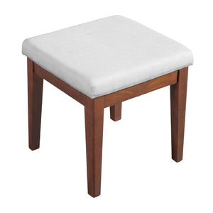 HomeRoots 39" Brown Elegant Eight Drawer Vanity Table with Upholstered Seat for Stylish and Organized Grooming 714444