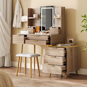 HomeRoots 45" White Wood Lighted Dresser with 11 Drawers – Stylish Storage & Illuminated Top for Your Bedroom! 714445