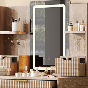HomeRoots 45" White Wood Lighted Dresser with 11 Drawers – Stylish Storage & Illuminated Top for Your Bedroom! 714445