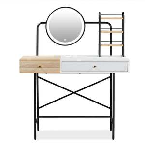 HomeRoots 19" White Wood Lighted Dresser with Mirror - Modern Three-Drawer Storage Solution for Small Spaces 714448