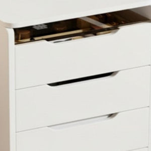 HomeRoots 24" White Wood Lighted Mirrored Dresser – Stylish 3-Drawer Storage & Grooming Station for Small Spaces 714449