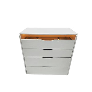 HomeRoots 24" Brown Wood Lighted Mirrored Dresser with Three Drawers – Compact Vanity for Small Spaces 714450