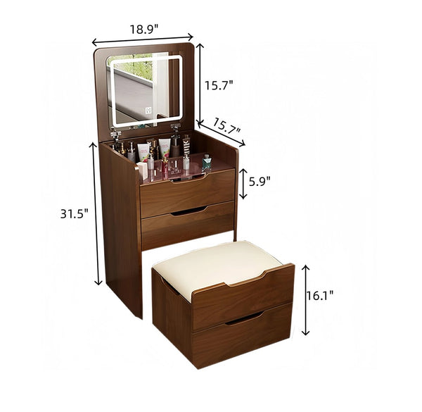 HomeRoots 28" White Wood Lighted Single Drawer Dresser - Stylish Storage & Illuminated Top for Compact Spaces 714452