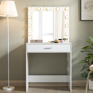 HomeRoots 28" Black Wood Lighted Single Drawer Dresser - Modern Compact Storage for Stylish Bedroom Decor 714453